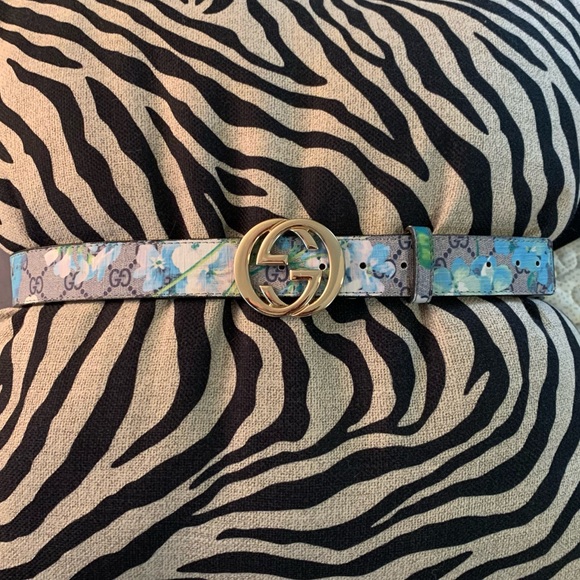 Gucci GG Supreme Monogram Blooms Interlocking G buckle hip or waist belt XL - Picture 3 of 14